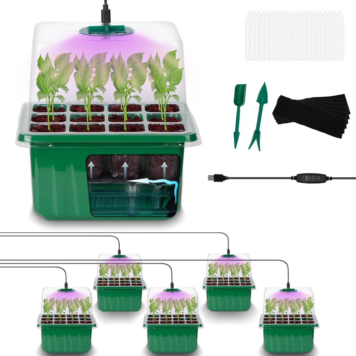 Humidity Dome Kit - Yeniden Kullanılabilir Plastik 6'lı Paket 72